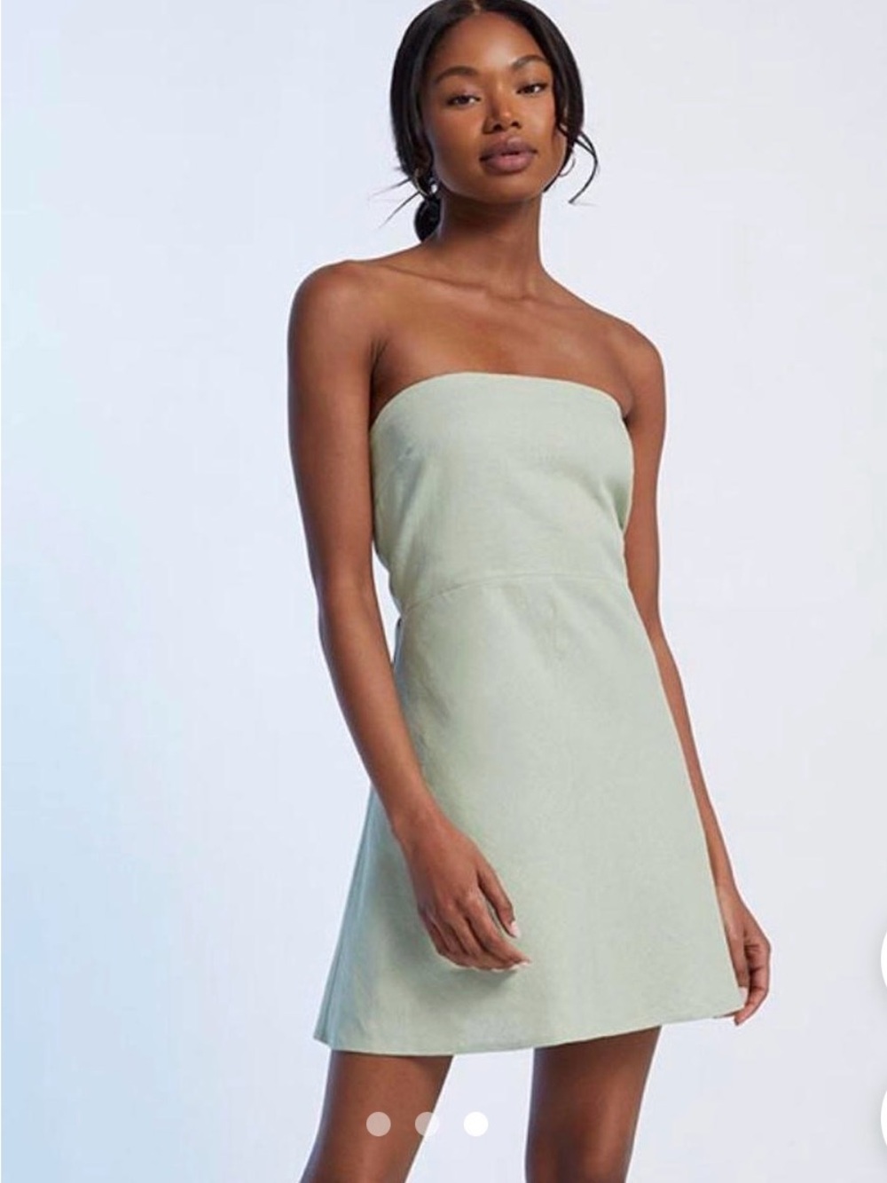 NWOT Pacsun Linen Strapless A-Line Dress in Sage Green